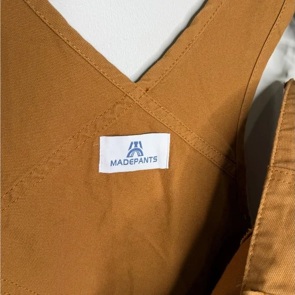 Madepants Duck Bib Overalls Canvas Workwear Dungarees Rust Brown Work Medium - Picture 5 of 7